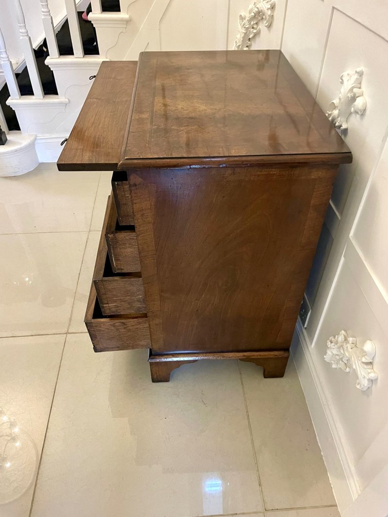 Antique Quality Burr Walnut Chest of Four Drawers with Brushing Slide - Image 10